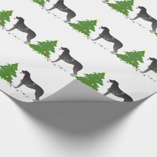 Papel De Presente Design de Natal de Deerhound