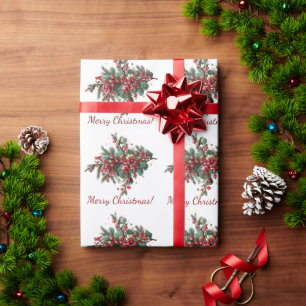 Papel De Presente Design de Natal Feliz para a Família Personalizada