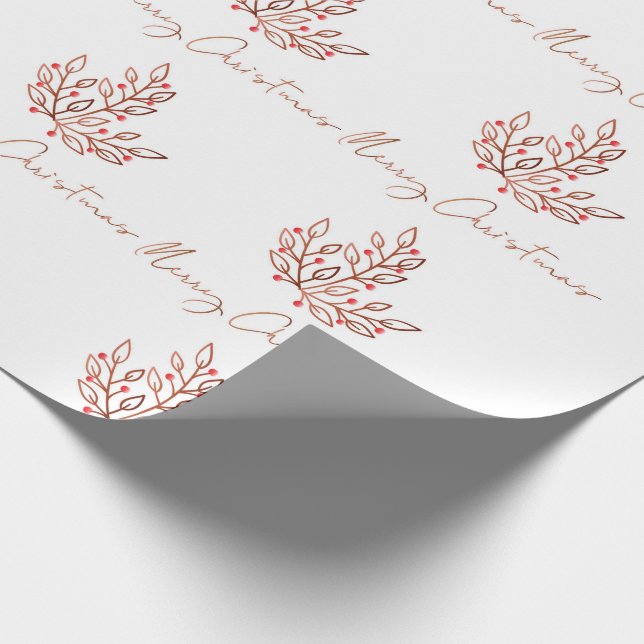 Papel De Presente Design de Natal Mínimo do Bronze Elegante (Ponta)