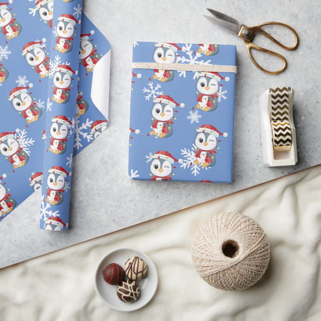 Papel De Presente design de Natal "Pingouin" (Artesanato)