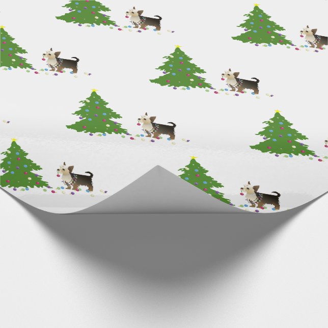 Papel De Presente Design de Natal Yorkie (Ponta)
