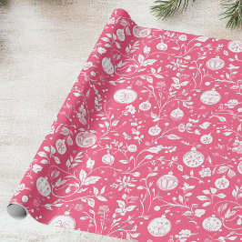 Papel De Presente Design de Ornamento Rosa