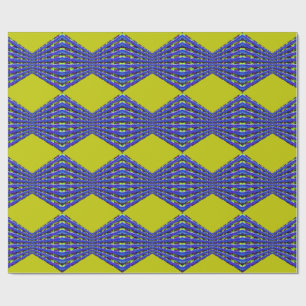 Papel De Presente design de padrão azul e amarelo