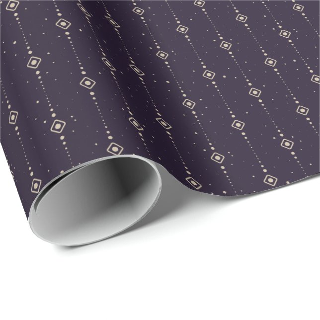 Papel De Presente Design de padrão contínuo geométrico celestial (Ponta do rolo)