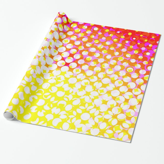 Papel De Presente Design de padrão cor-de-rosa amarelo (Desenrolado)
