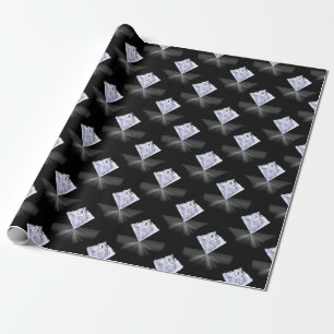 Papel De Presente Design de padrão de diamante branco preto brilhant