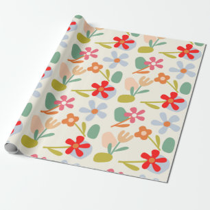 Papel De Presente Design de padrão floral abstrato de aparência lega