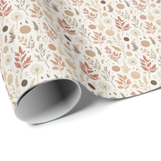 Papel De Presente Design de padrão floral boho botânico 396