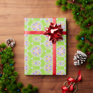 Papel De Presente design de padrão floral contínuo caleidoscópio