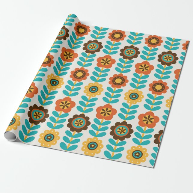 Papel De Presente design de padrão floral uniforme. Ilustração Vinta (Desenrolado)