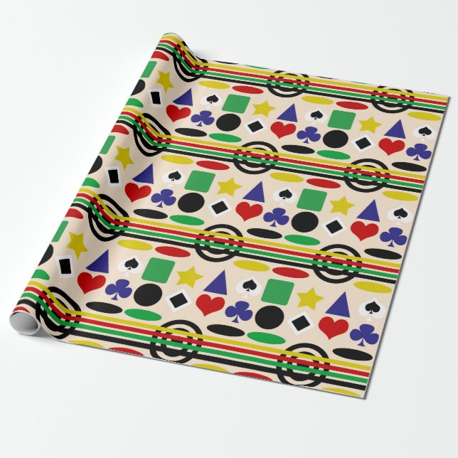 Papel De Presente Design de padrão nórdico escandinavo tribal (Desenrolado)