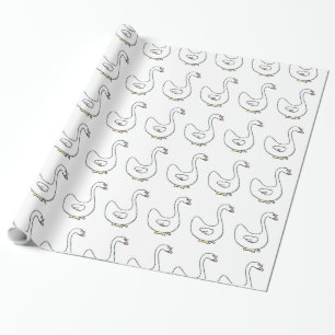 Papel De Presente Design de Pássaro Branco Graceful Swan