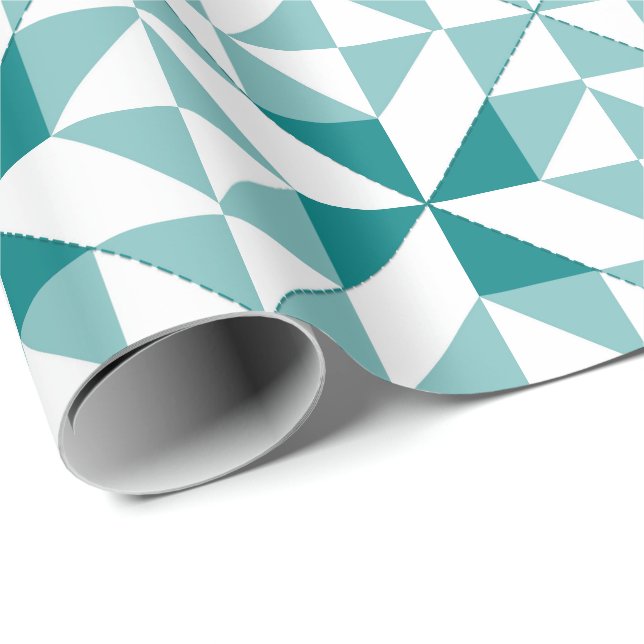 Papel De Presente Design de Patchwork de Annie em Teal (Ponta do rolo)