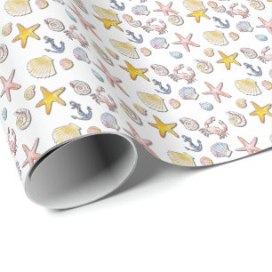 Papel De Presente Design de praia simples