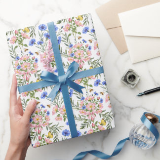 Papel De Presente Design de Presente de Flor Silvestre de Cottage In