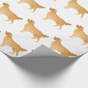 Papel De Presente Design de Raça Básica de Retriever de ouro