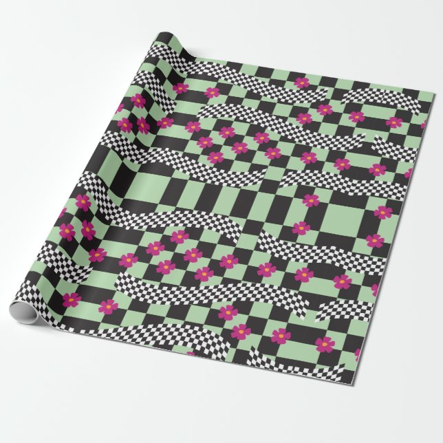 Papel De Presente Design de teclado retroativo (Desenrolado)
