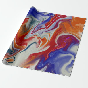 Papel De Presente design de Tendy Orange Marbling