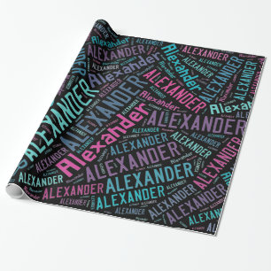 Papel De Presente DESIGN DE TEXTO de Nome do ALEXANDER - Alterar pla