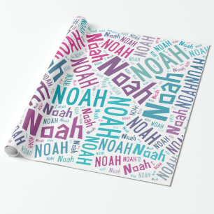 Papel De Presente DESIGN DE TEXTO de nome NOAH