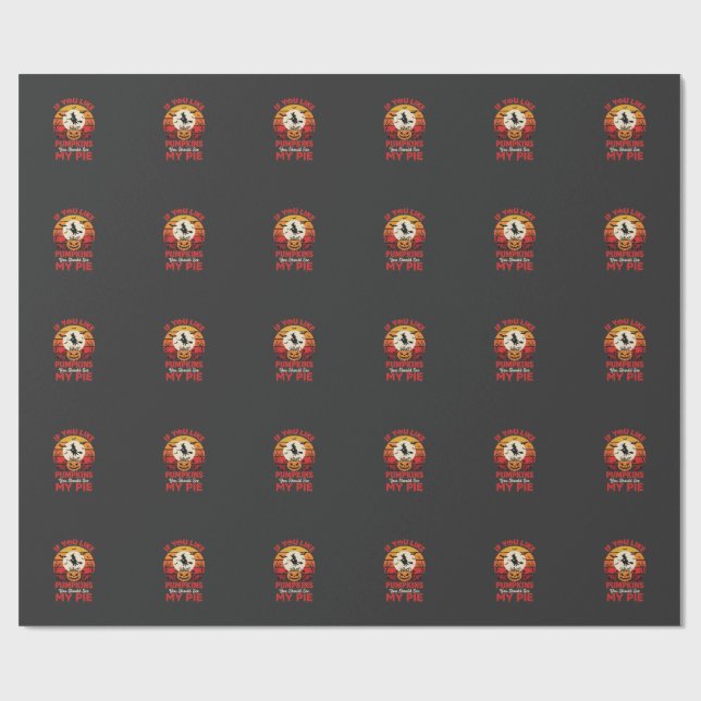 Papel De Presente Design de Torta de Abóboras Engraçadas de Hallowee (Aberto)