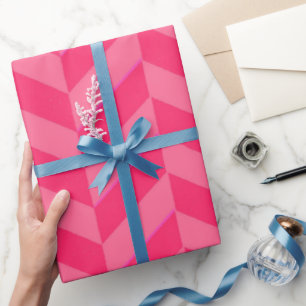 Papel De Presente Design de Wrap Moderno de Presente de Chevron Rosa