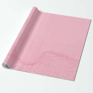 Papel De Presente Design Delicado Rosa com Acento de Brilho Leve