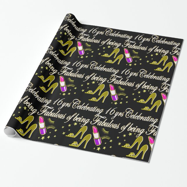 Papel De Presente DESIGN DIVA Dourado 16 E FABULOSO (Desenrolado)