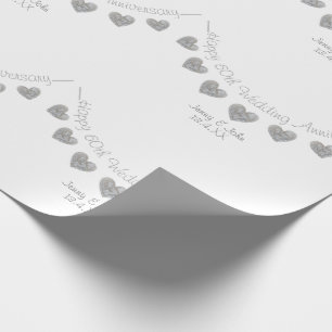 Papel De Presente design do aniversário de casamento do 60º Diamond