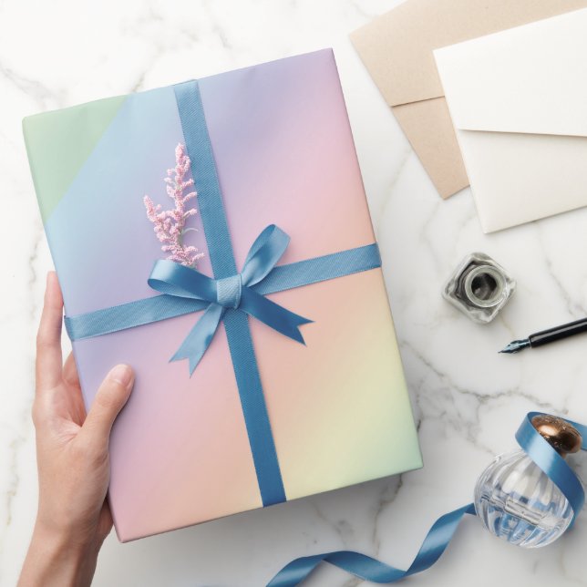 Papel De Presente Design do Arco-Íris Pastel (Presentear)