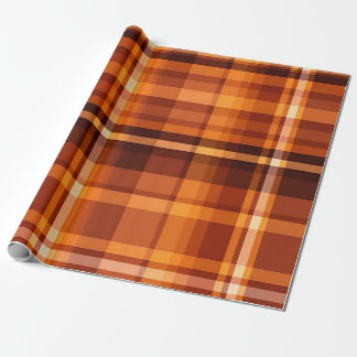 Papel De Presente Design do Padrão de queda de Xadrez de outono