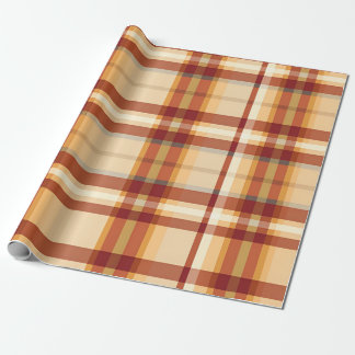 Papel De Presente Design do Padrão de queda de Xadrez de outono