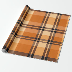 Papel De Presente Design do Padrão de queda de Xadrez de outono