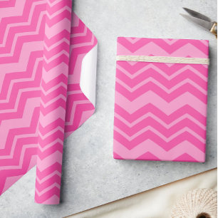 Papel De Presente Design do padrão-padrão Zigzag Chevron rosa-rosa-q