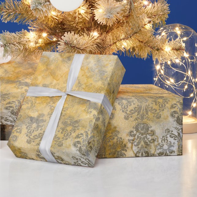 Papel De Presente Design elegante dourado texturizado para todos os  (Feriados)