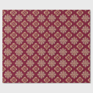 Papel De Presente Design Elegante Vermelho e Dourado