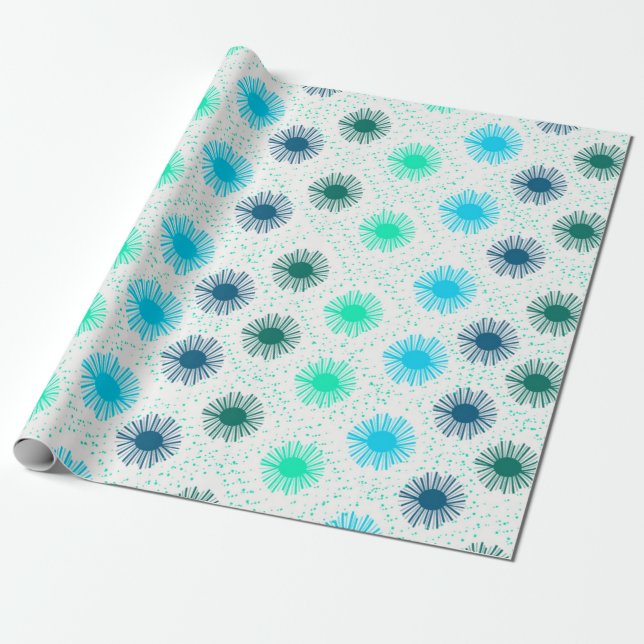 Papel De Presente Design em tons de azul (Desenrolado)