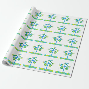 Papel De Presente design escandinavo, midsommar contente