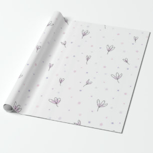 Papel De Presente Design Floral Mínimo Elegante Simples