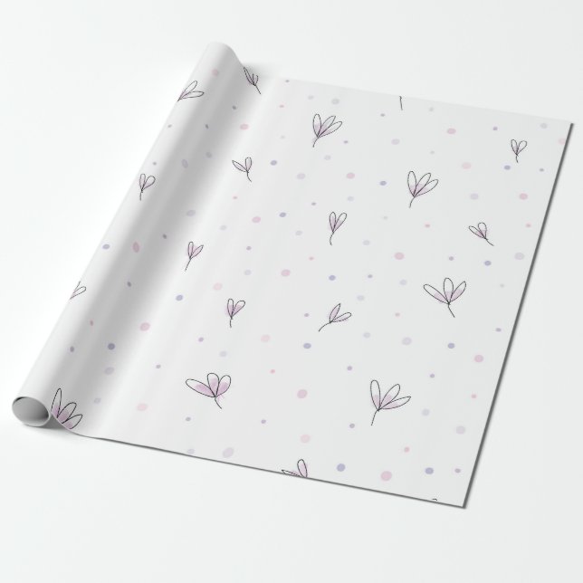 Papel De Presente Design Floral Mínimo Simples Elegante | (Desenrolado)