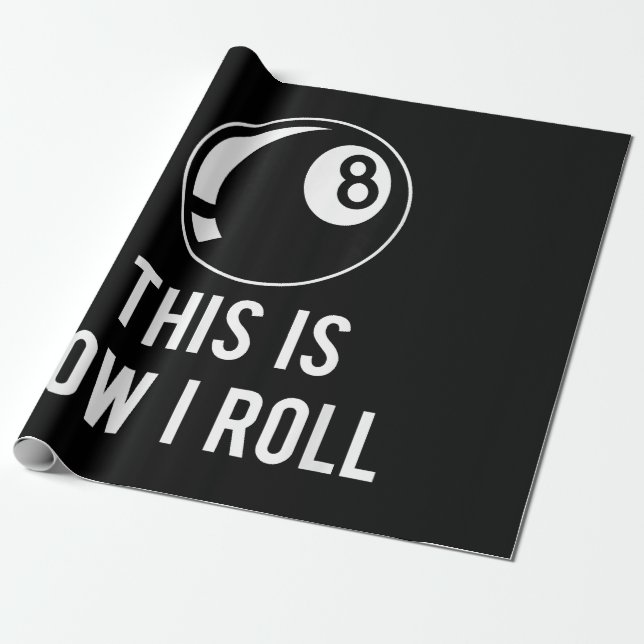 Papel De Presente Design Funny Billiards Para Jogadores De Piscina R (Desenrolado)