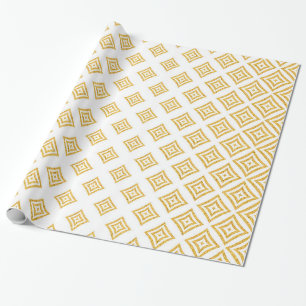 Papel De Presente Design Geométrico Dourado
