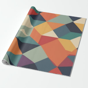 Papel De Presente Design geométrico nu num arco-íris de cores