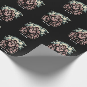 Papel De Presente Design Gráfico Engraçado de Alienígena de de Sasq