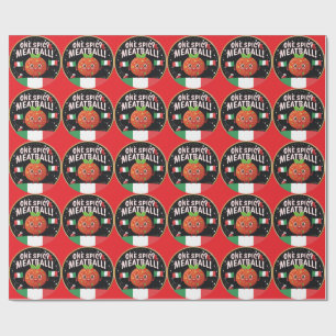 Papel De Presente Design italiano Spicy Meatball com Bandeiras itali