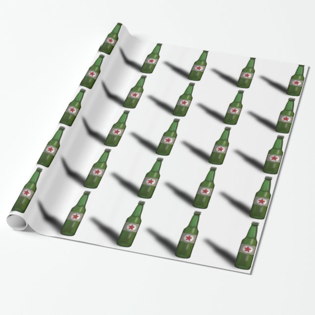 Papel De Presente Design legal da garrafa de cerveja (Desenrolado)