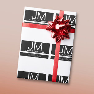 Papel De Presente Design Minimalista Profissional Moderno Preto e
