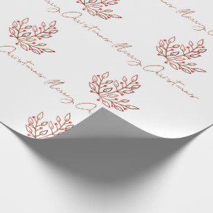 Papel De Presente Design mínimo de bronze elegante do Natal