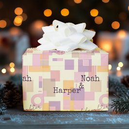 Papel De Presente Design moderna minimalista com blocos pastéis