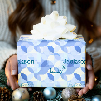 Papel De Presente Design moderna minimalista em padrão geométrico az